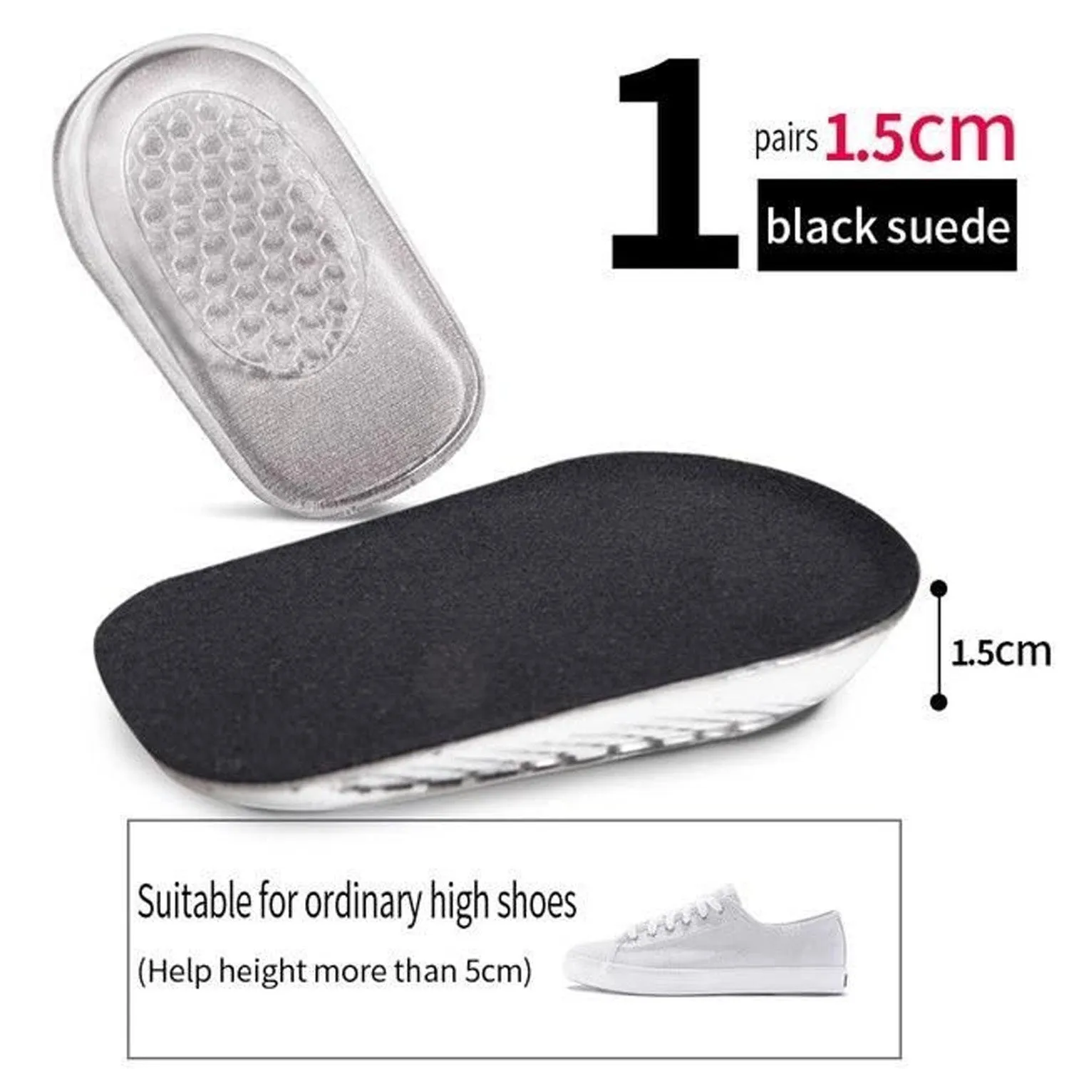 1 Pairs Silicone Heel Pads, Shoes Insole (1161 Cm)