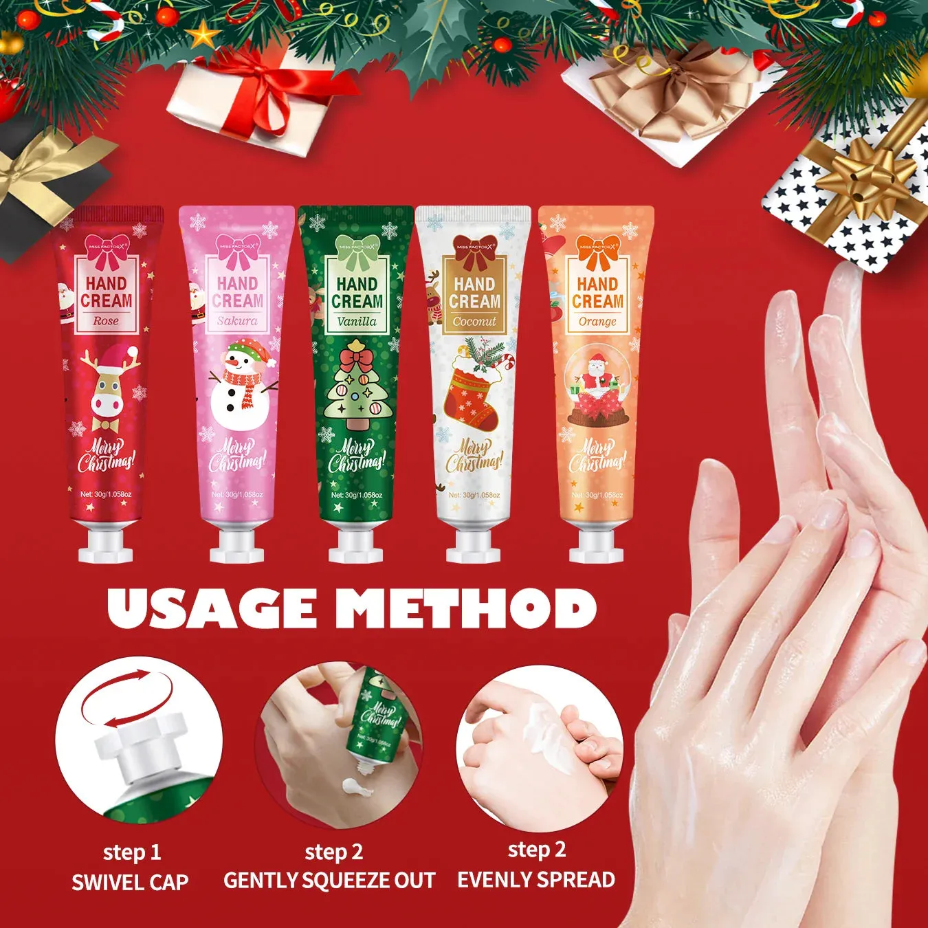 10 Piece Christmas Hand Cream Set For Deep Moisturizing & Lasting Softness