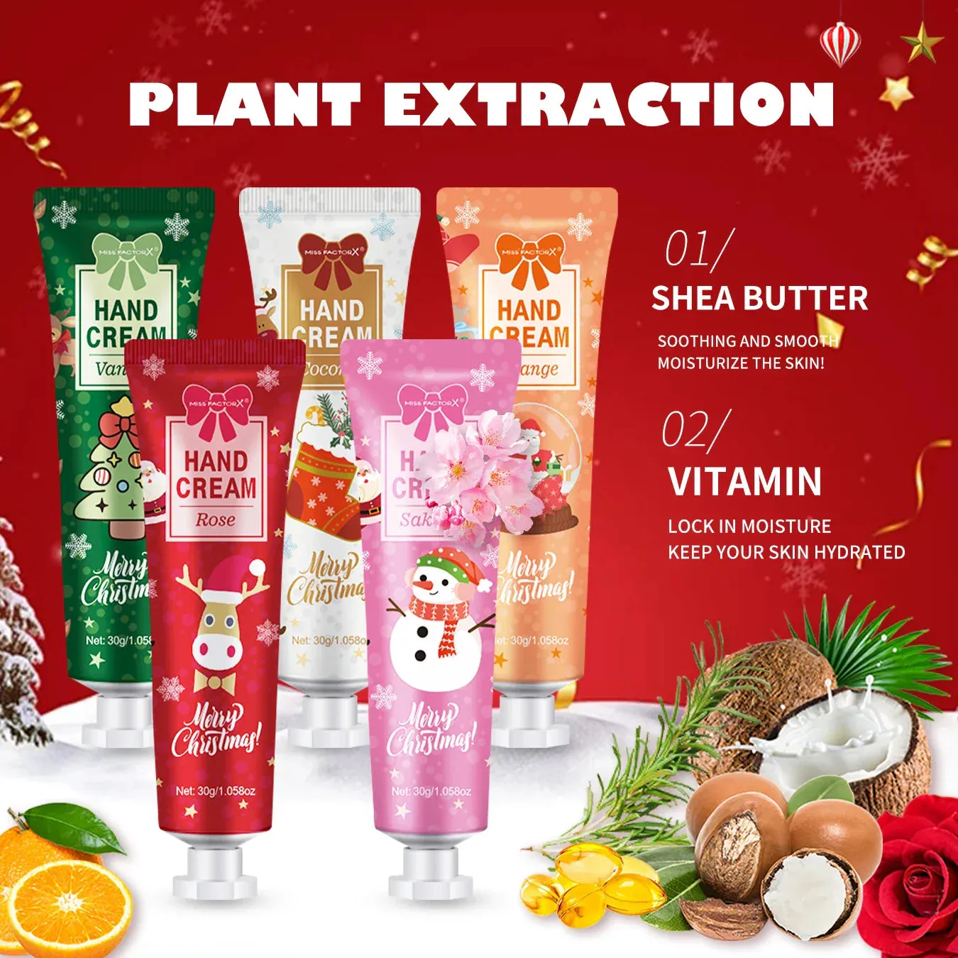 10 Piece Christmas Hand Cream Set For Deep Moisturizing & Lasting Softness