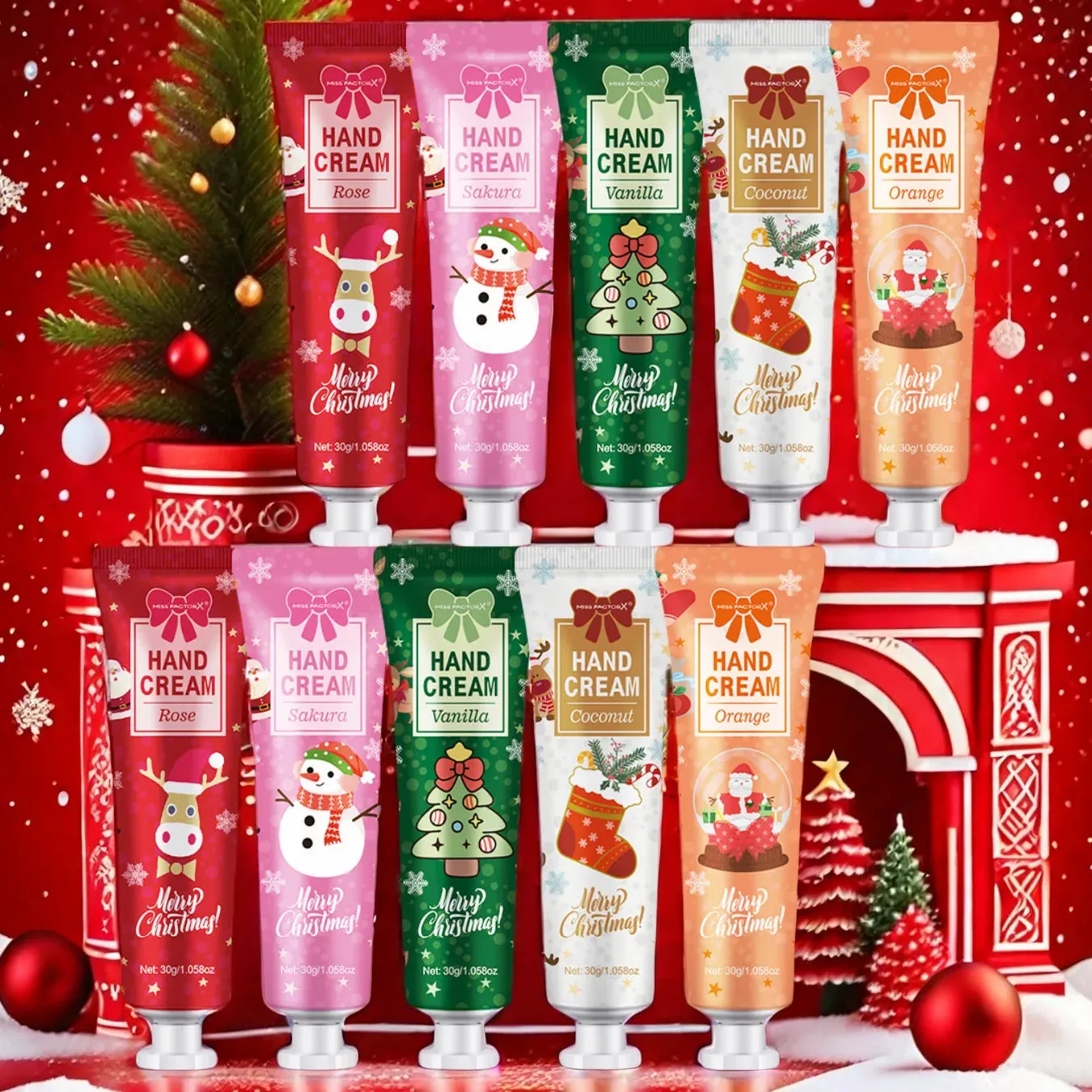 10 Piece Christmas Hand Cream Set For Deep Moisturizing & Lasting Softness