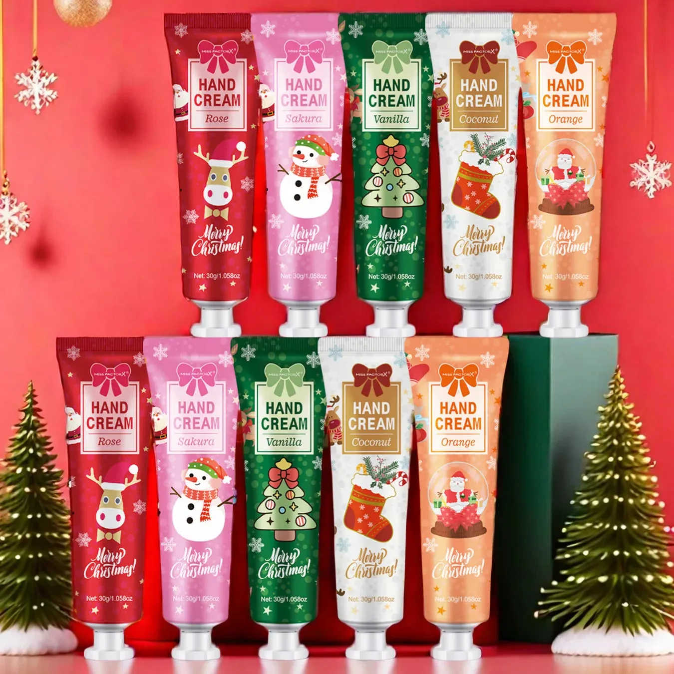 10 Piece Christmas Hand Cream Set For Deep Moisturizing & Lasting Softness