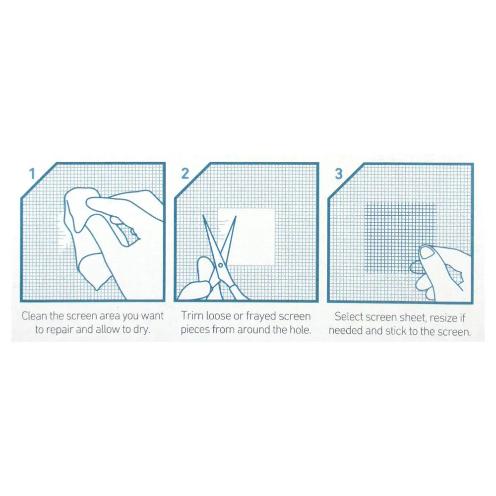 12 Screen Saver Mesh Repair Sheets Insect Window Mosquito Fly Net Patch Adhesive