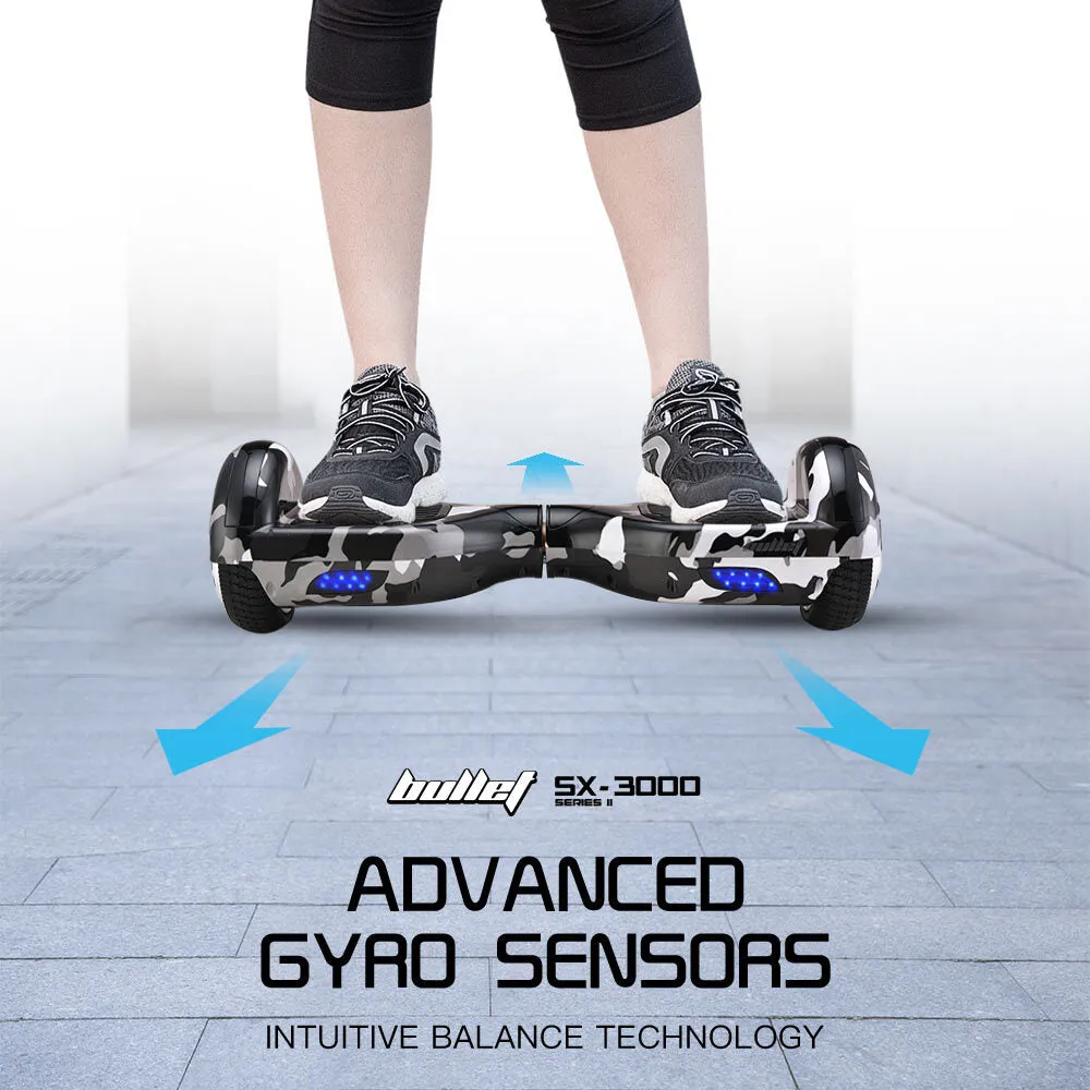 500W Brushless Electric Hoverboard 6.5" LED Wheels - Bullet