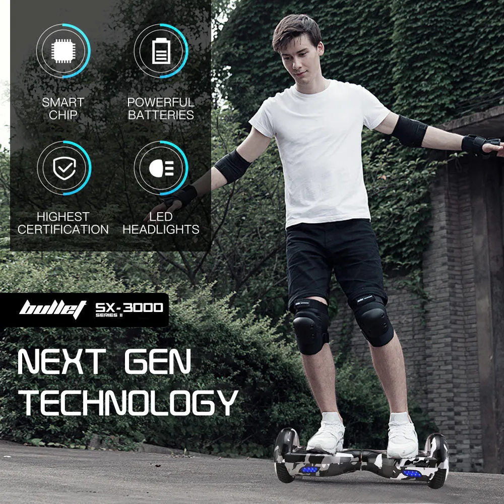 500W Brushless Electric Hoverboard 6.5" LED Wheels - Bullet