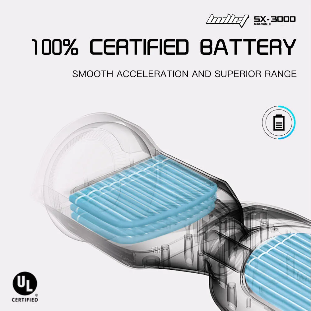 500W Brushless Electric Hoverboard 6.5" LED Wheels - Bullet