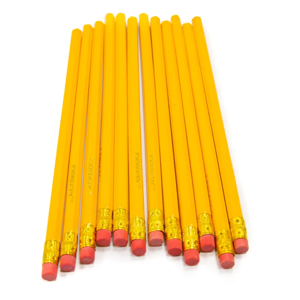 A  Homework #2 Pencils - 12 Count, Yellow