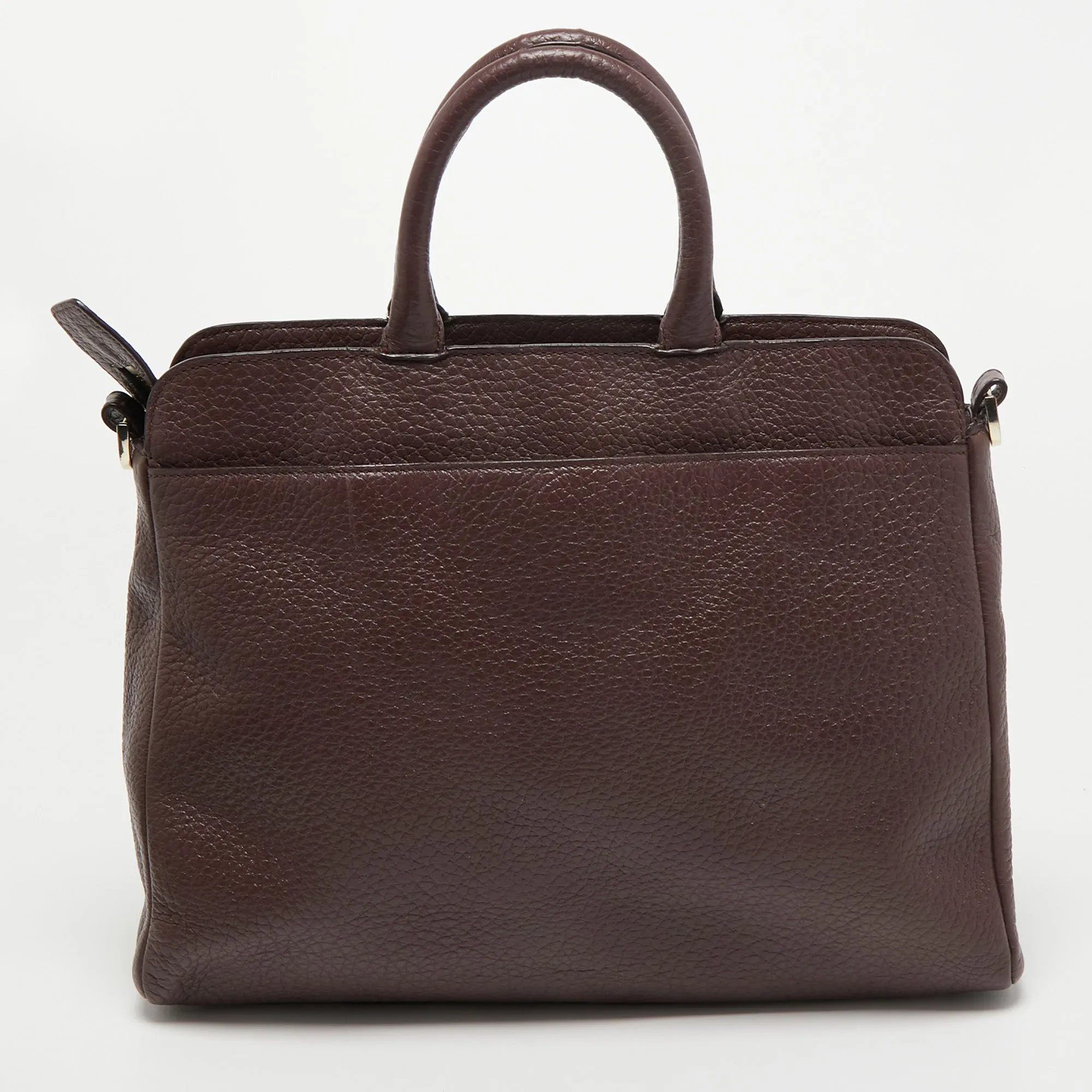 AIGNER Dark Brown Leather Embellished Satchel