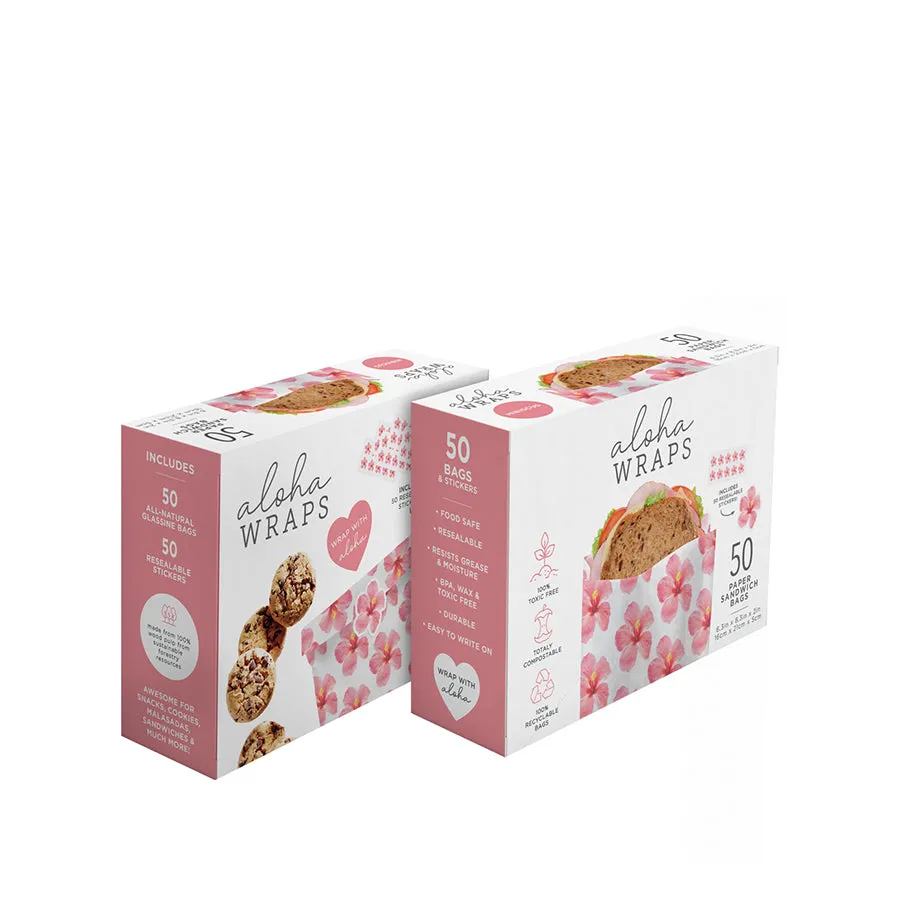 Aloha Wraps Hibiscus Sandwich Bags