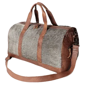 American Darling Cowhide with Silver Acid Wash Duffel Bag ADBGS174BRAH