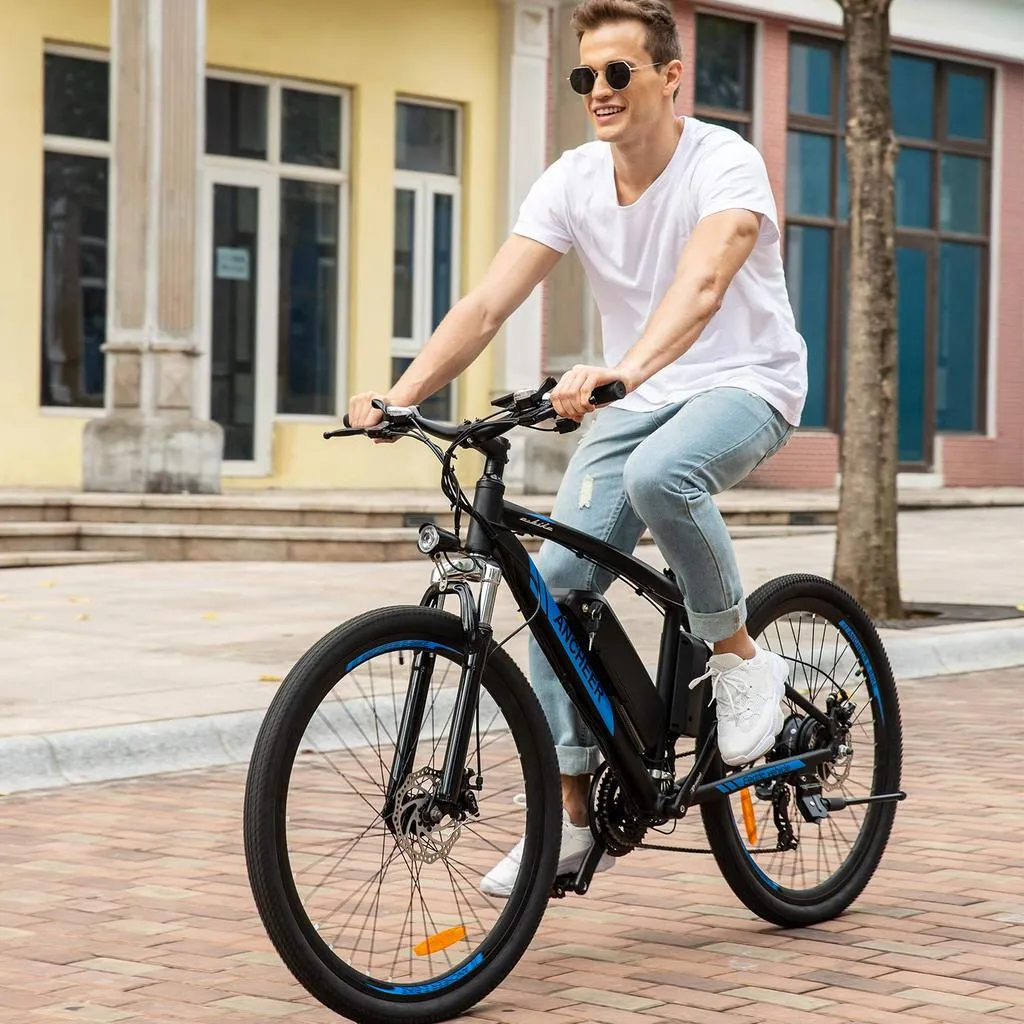 Ancheer 27.5 Inch Wheel 48V 500W Blue Spark Electric Mountain Bike