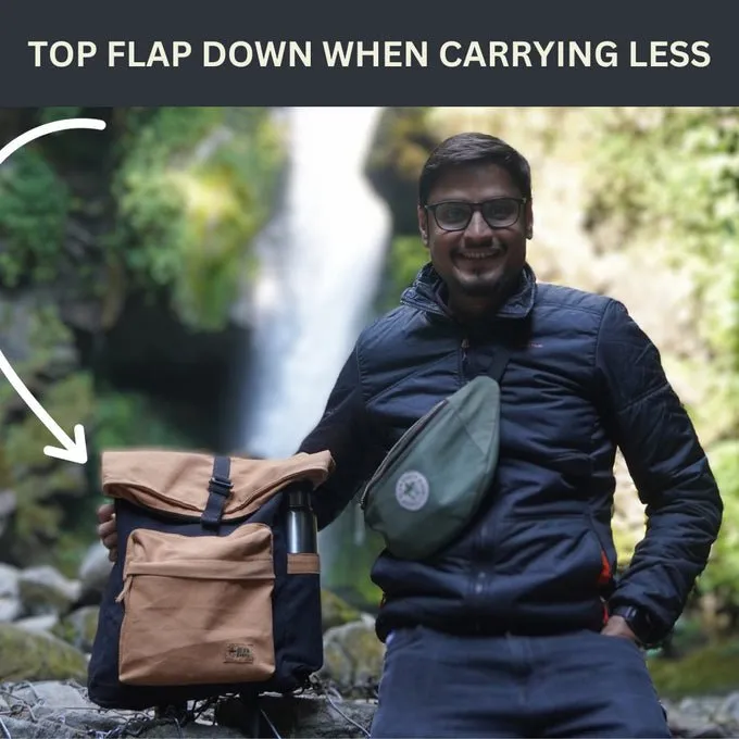 Armadillo Rolltop Backpack - 5L | Water Resistant Cotton Canvas Bag