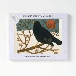 Blackbird in the Snow Christmas Card Pack