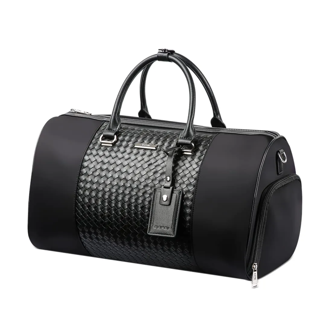 BOPAI Water Resistant Nylon 14 Litre Travel Duffle Bag with Shoe Compartment (Black)