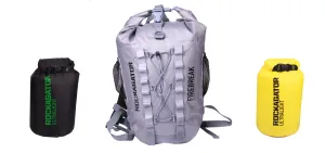 Bundle Special Firebreak Grey Ultralight 25-Liter Waterproof Backpack with Bonus Dry Bags