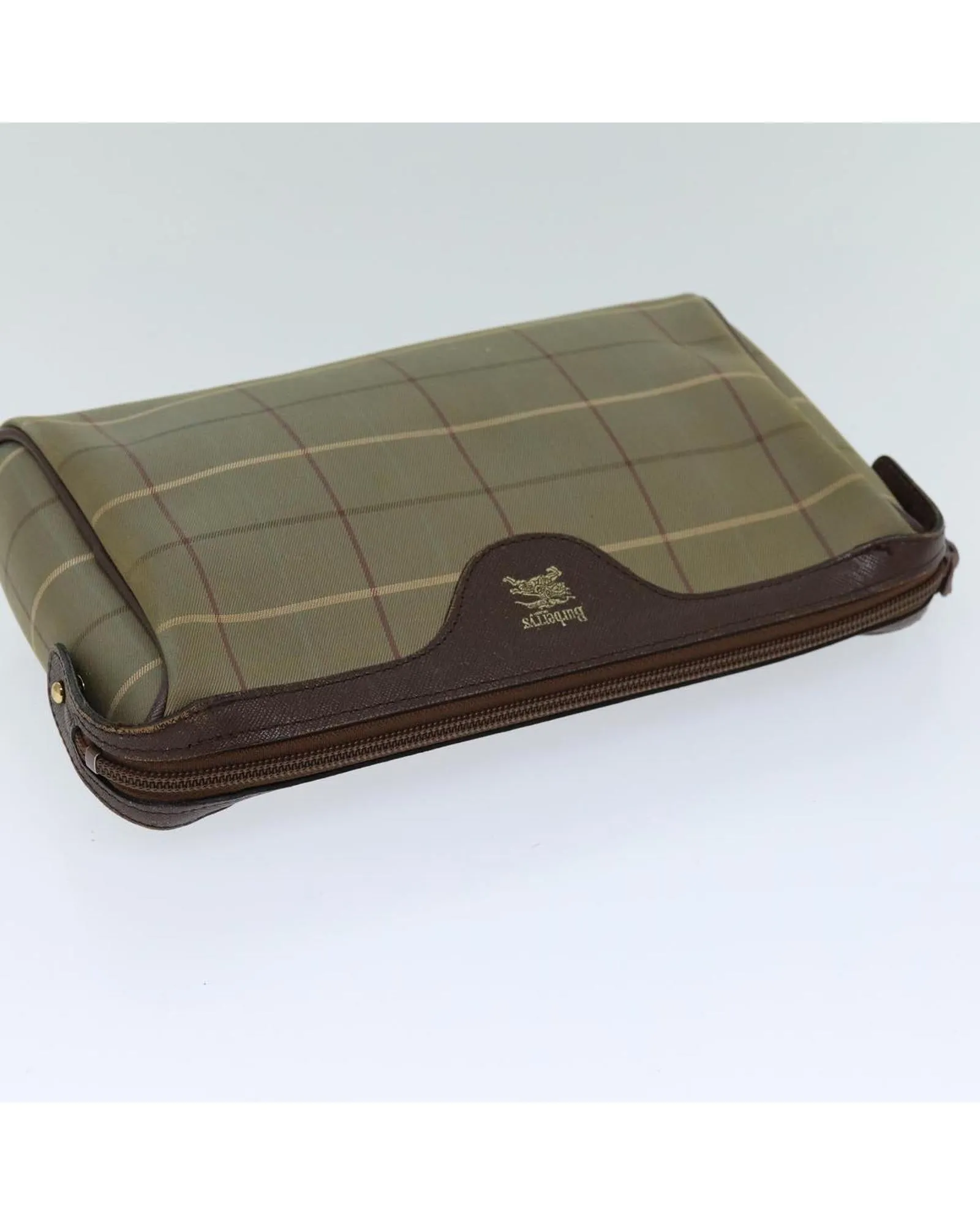 Canvas Beige Clutch Bag with Burberrys Nova Check Design