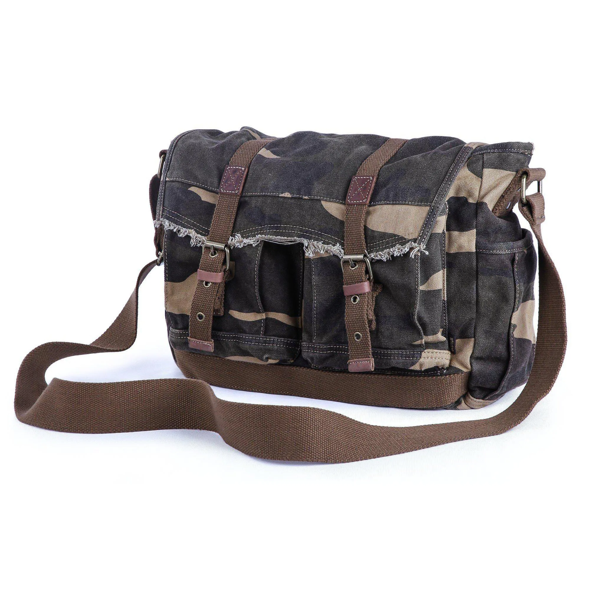 Canvas Frayed Style Messenger Bags #80808