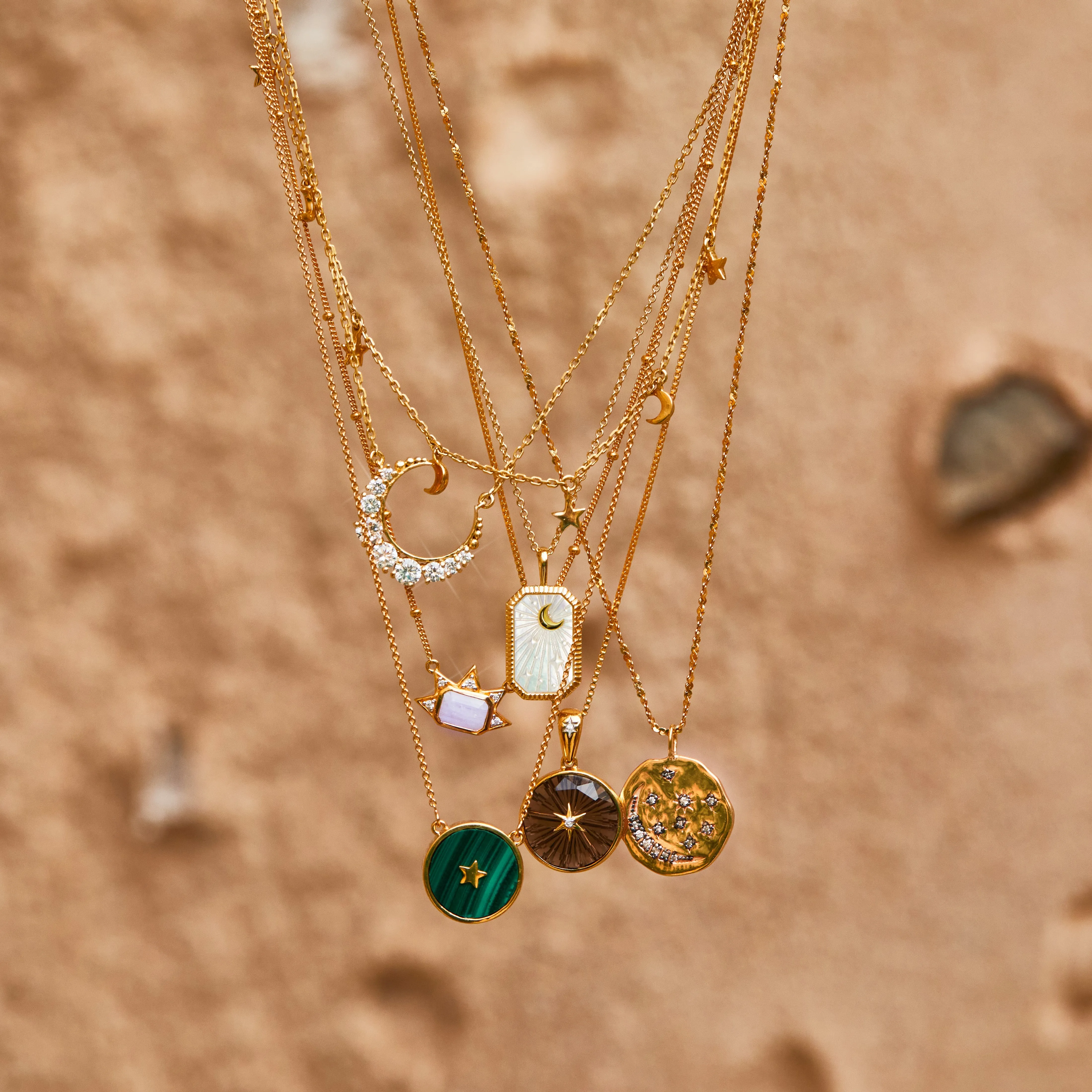 Celestial Mother Of Pearl Tarot Engravable Necklace