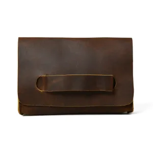Chic Cocoa Leather Women's Clutch
