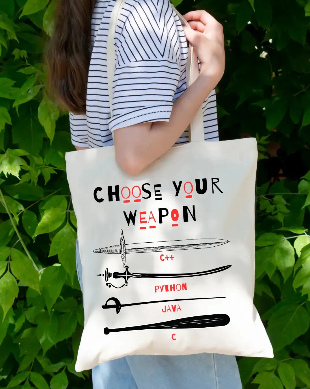 Choose Your Weapon -  Canvas Reusable Bags