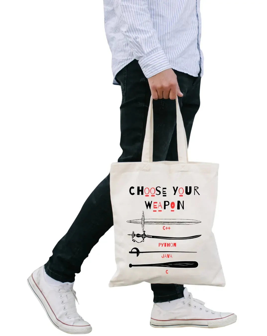 Choose Your Weapon -  Canvas Reusable Bags
