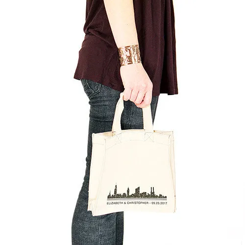 City Style Personalized Tote Bag Tote Bag with Gussets Charcoal