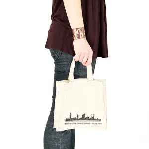 City Style Personalized Tote Bag Tote Bag with Gussets Charcoal