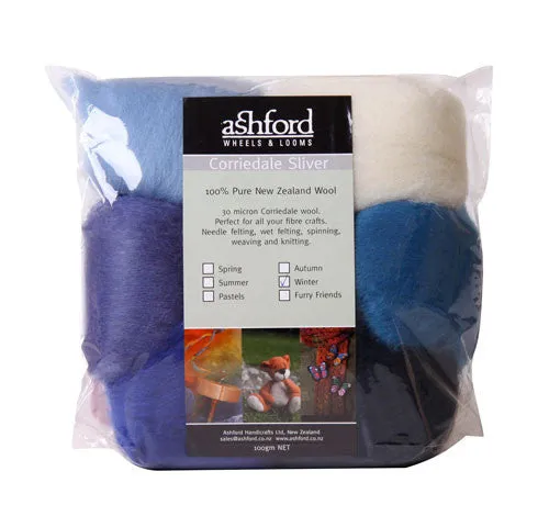 Corriedale Sliver 7 Colour Pack