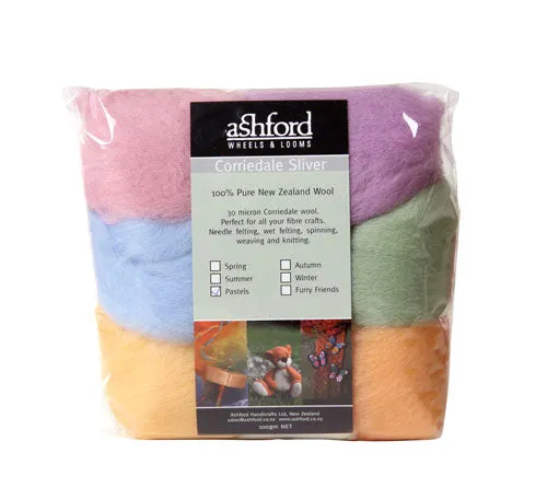 Corriedale Sliver 7 Colour Pack