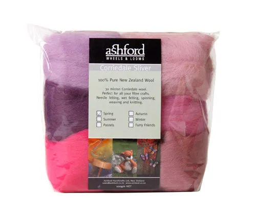 Corriedale Sliver 7 Colour Pack