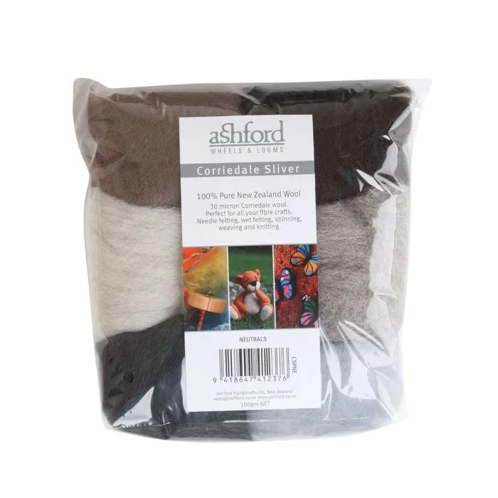 Corriedale Sliver 7 Colour Pack
