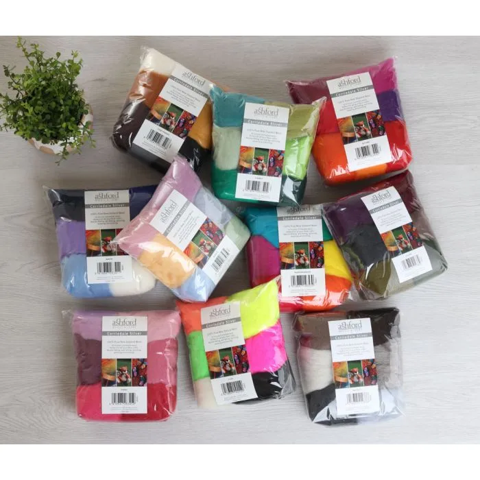 Corriedale Sliver 7 Colour Pack