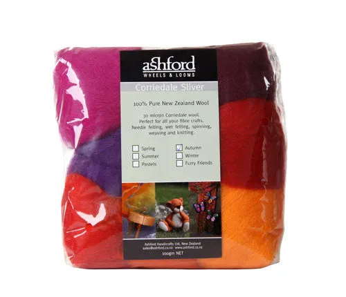 Corriedale Sliver 7 Colour Pack
