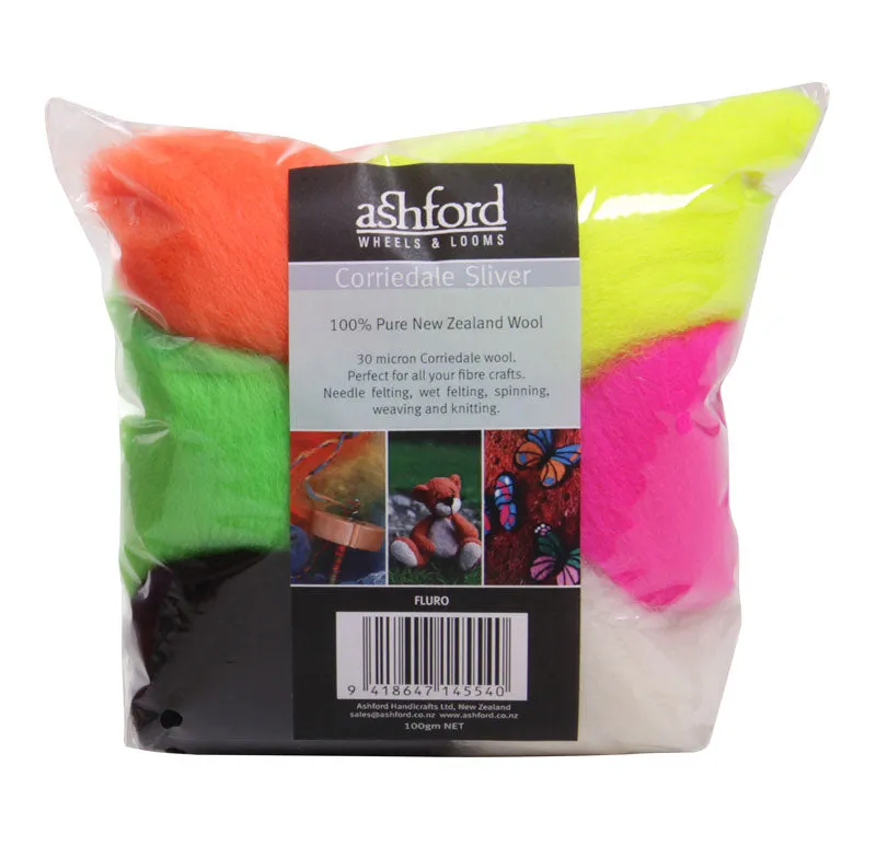 Corriedale Sliver 7 Colour Pack