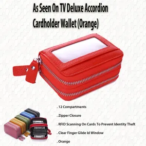 Deluxe Accordion Cardholder Wallet - Orange