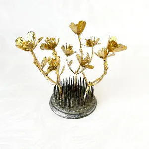 Gold Glitter Wild Flower Spray