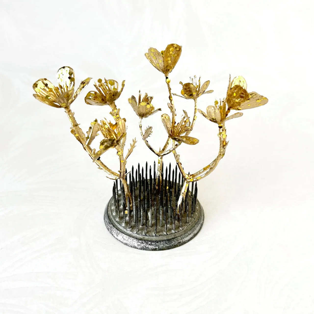 Gold Glitter Wild Flower Spray