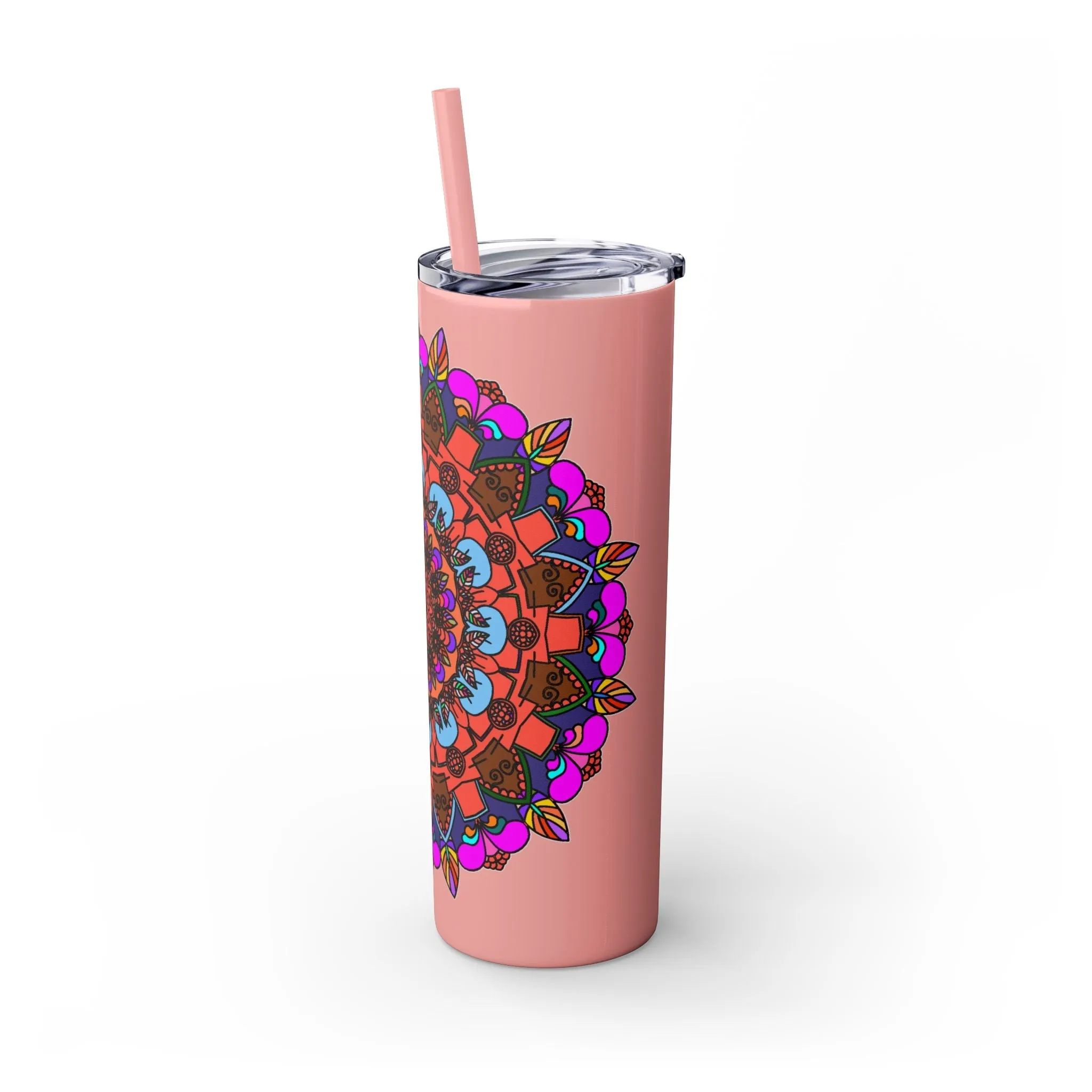 Hand-drawn Colorful Mandala Skinny Tumbler - BPA-Free