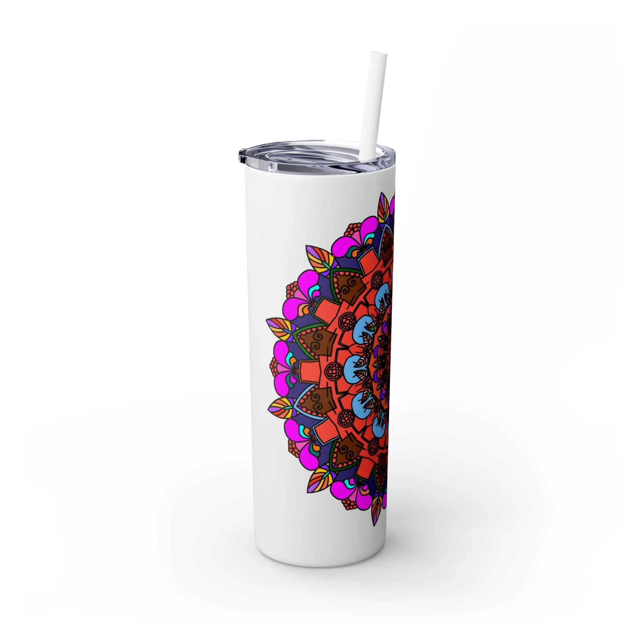 Hand-drawn Colorful Mandala Skinny Tumbler - BPA-Free