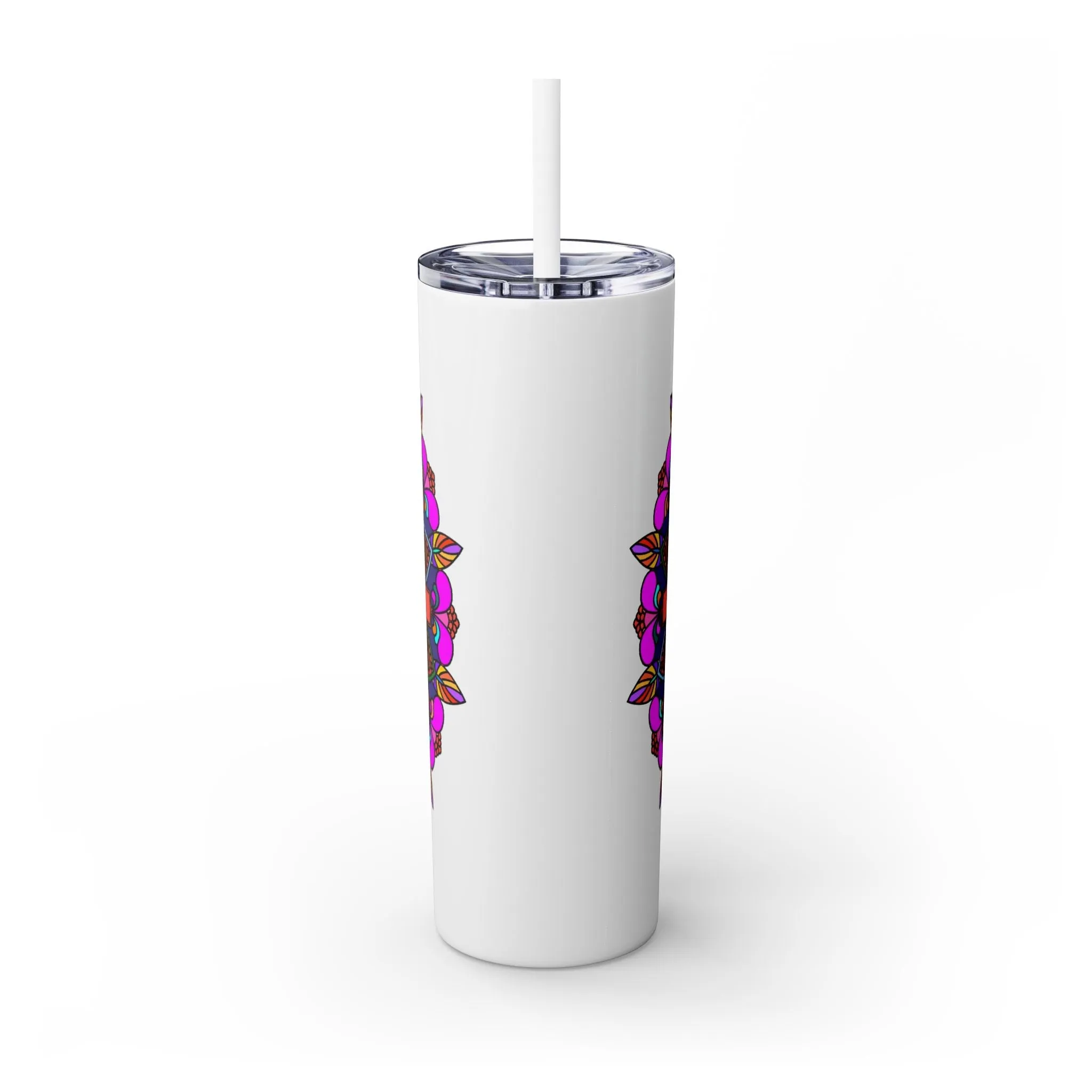 Hand-drawn Colorful Mandala Skinny Tumbler - BPA-Free