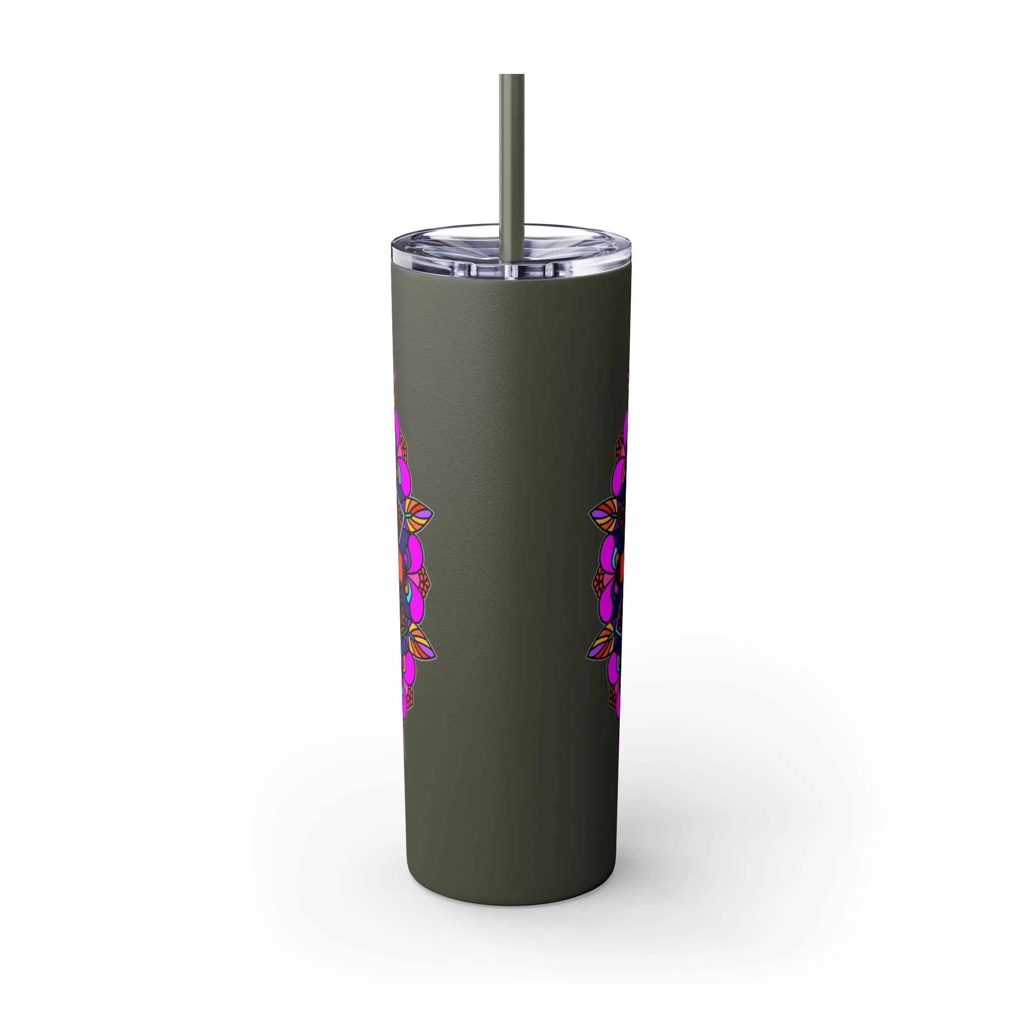 Hand-drawn Colorful Mandala Skinny Tumbler - BPA-Free