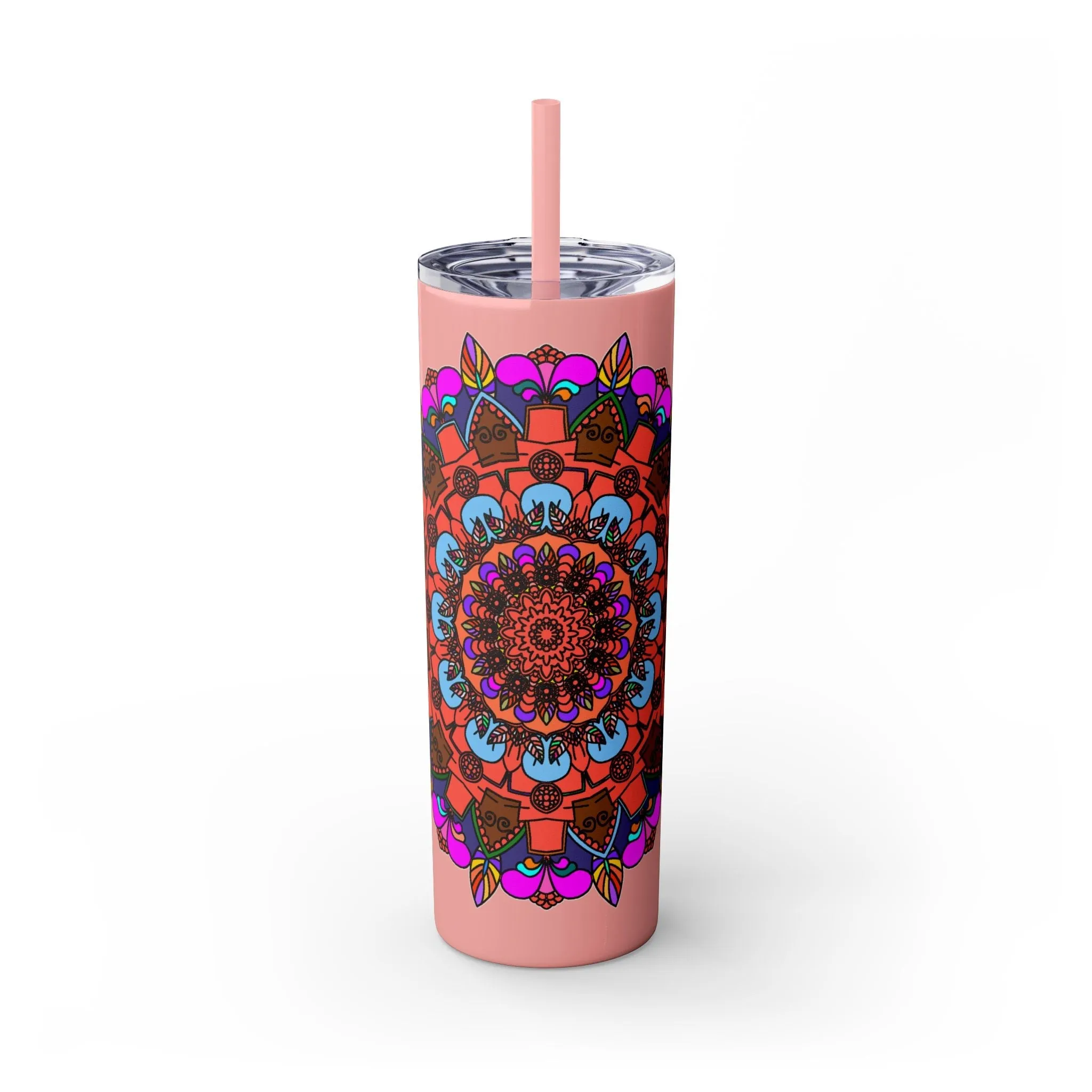 Hand-drawn Colorful Mandala Skinny Tumbler - BPA-Free