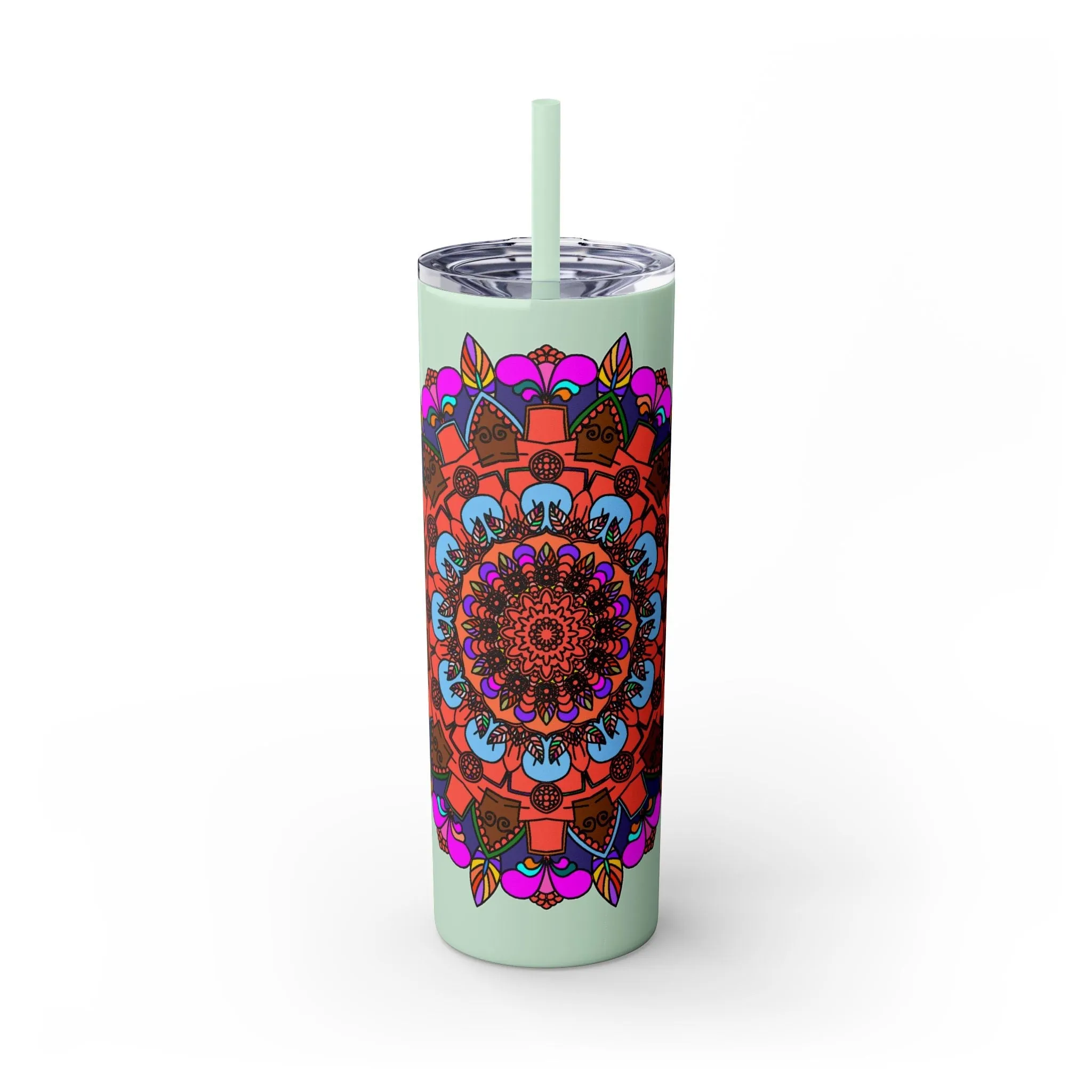 Hand-drawn Colorful Mandala Skinny Tumbler - BPA-Free