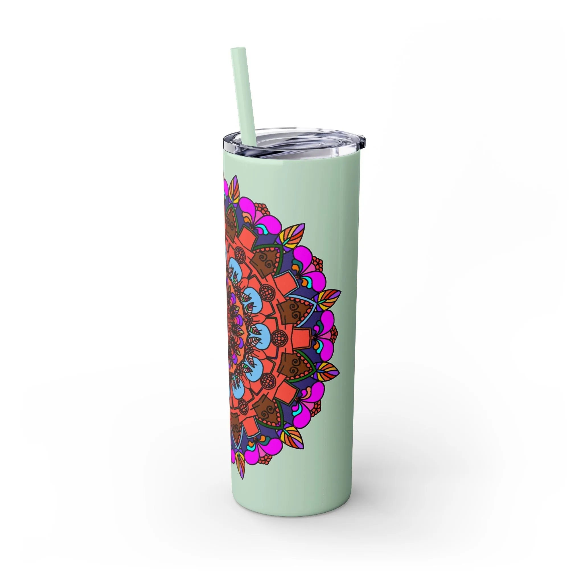 Hand-drawn Colorful Mandala Skinny Tumbler - BPA-Free