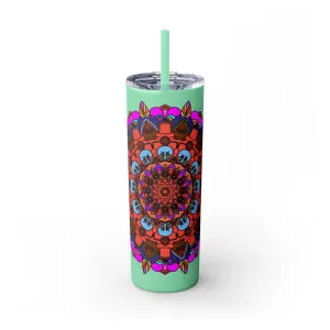 Hand-drawn Colorful Mandala Skinny Tumbler - BPA-Free