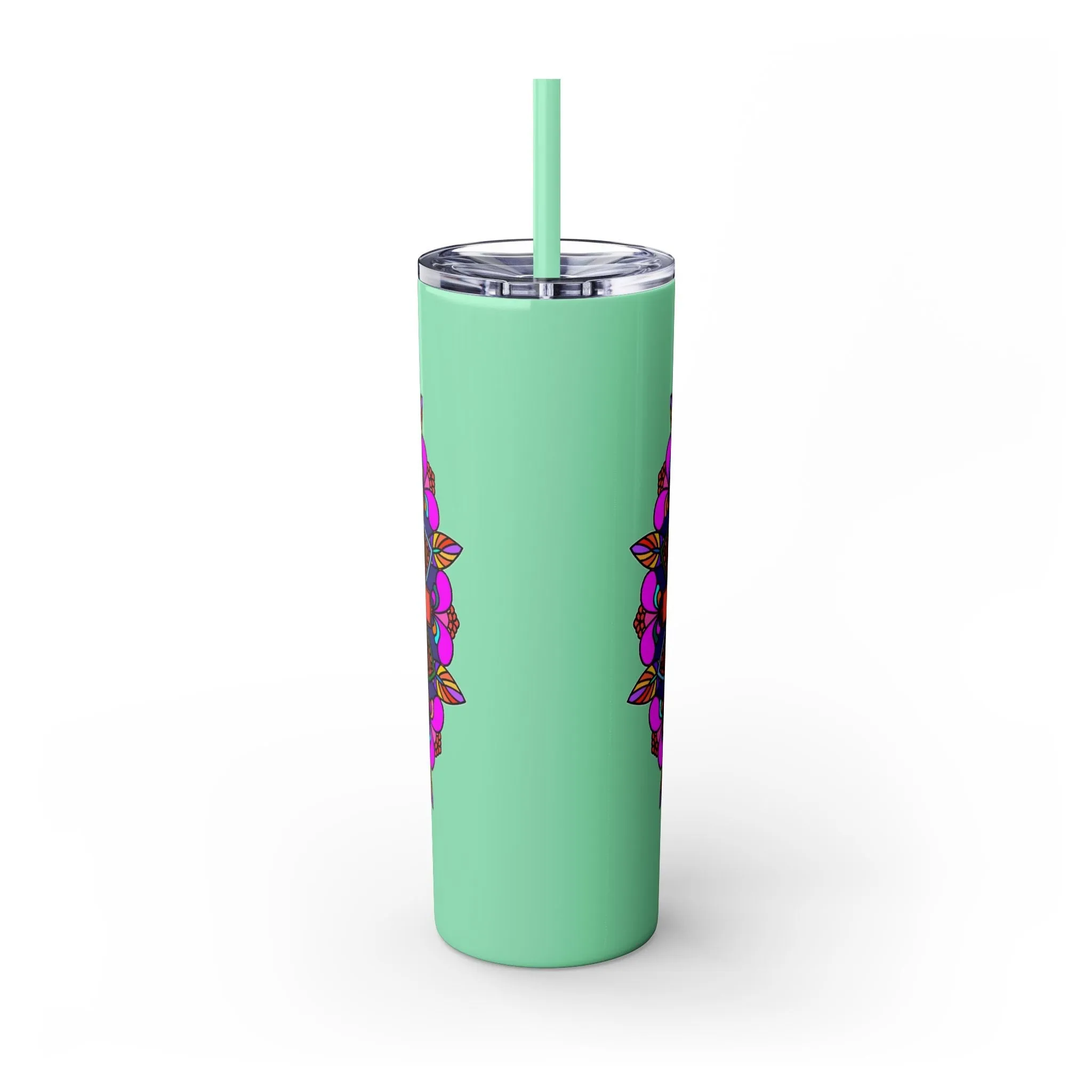 Hand-drawn Colorful Mandala Skinny Tumbler - BPA-Free