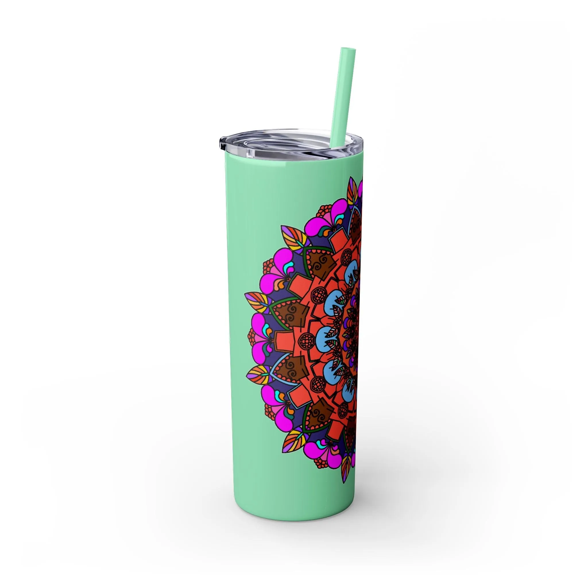 Hand-drawn Colorful Mandala Skinny Tumbler - BPA-Free