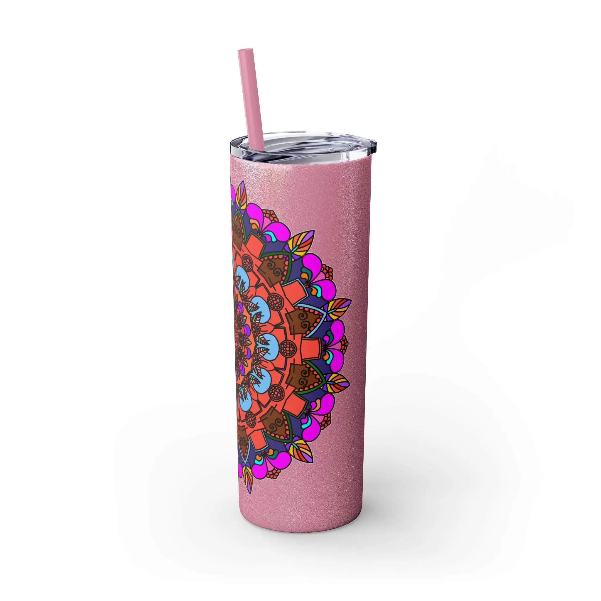 Hand-drawn Colorful Mandala Skinny Tumbler - BPA-Free
