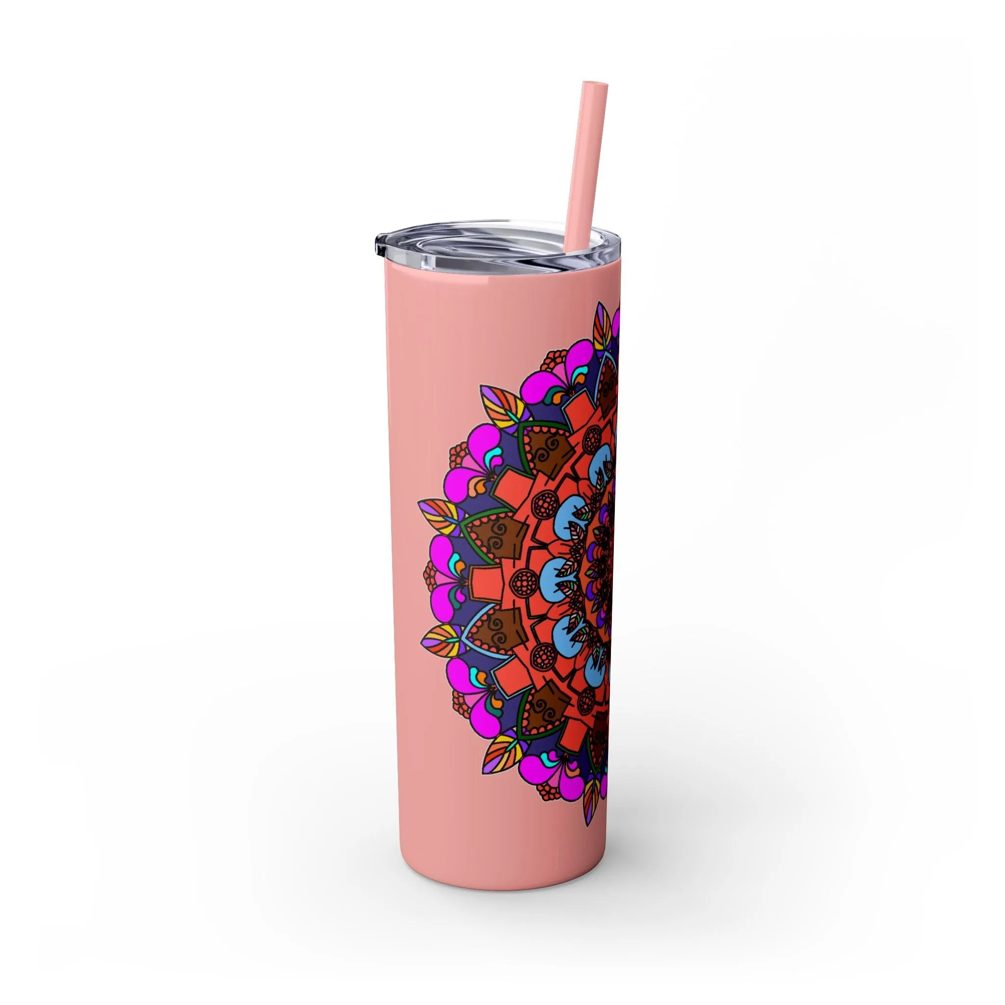 Hand-drawn Colorful Mandala Skinny Tumbler - BPA-Free