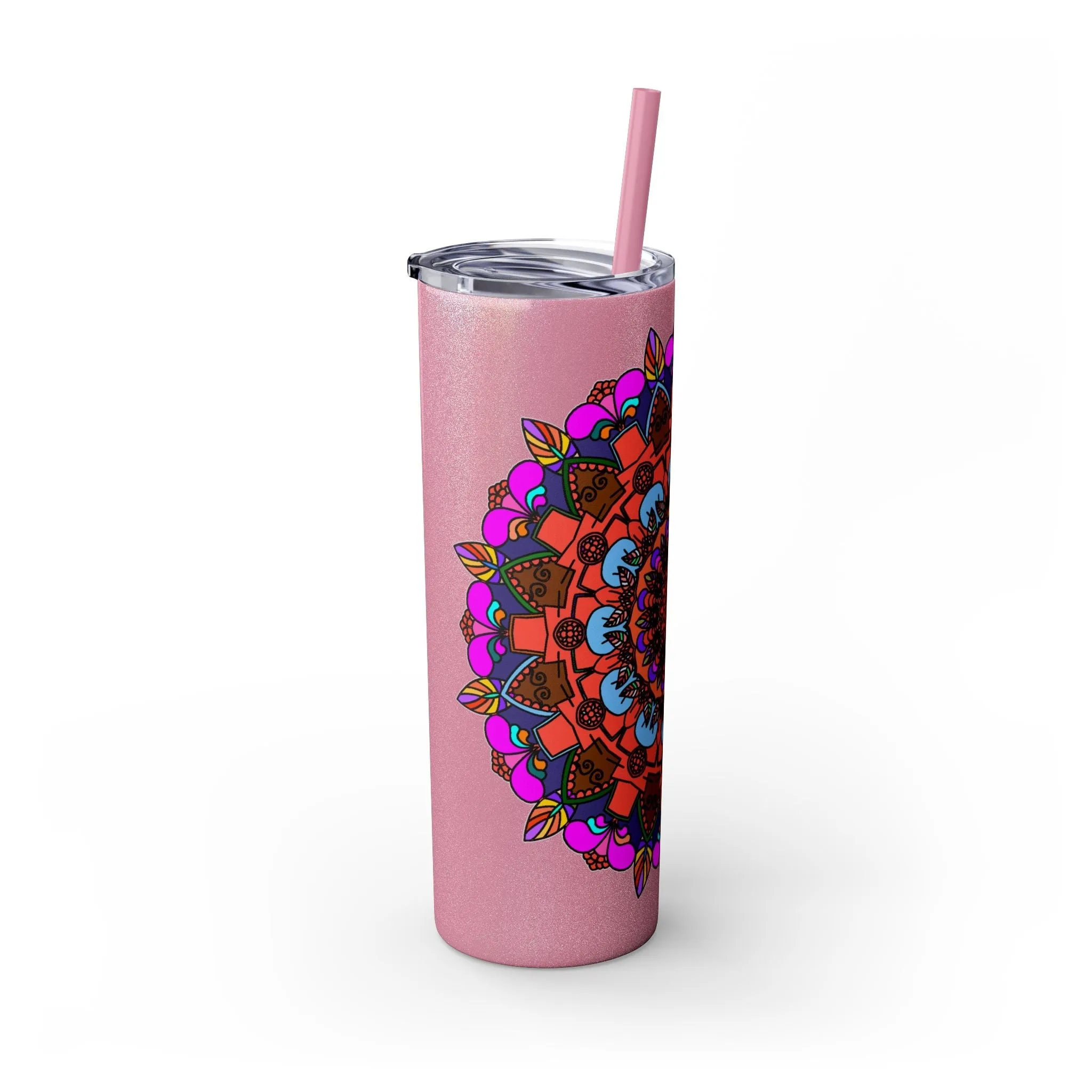 Hand-drawn Colorful Mandala Skinny Tumbler - BPA-Free