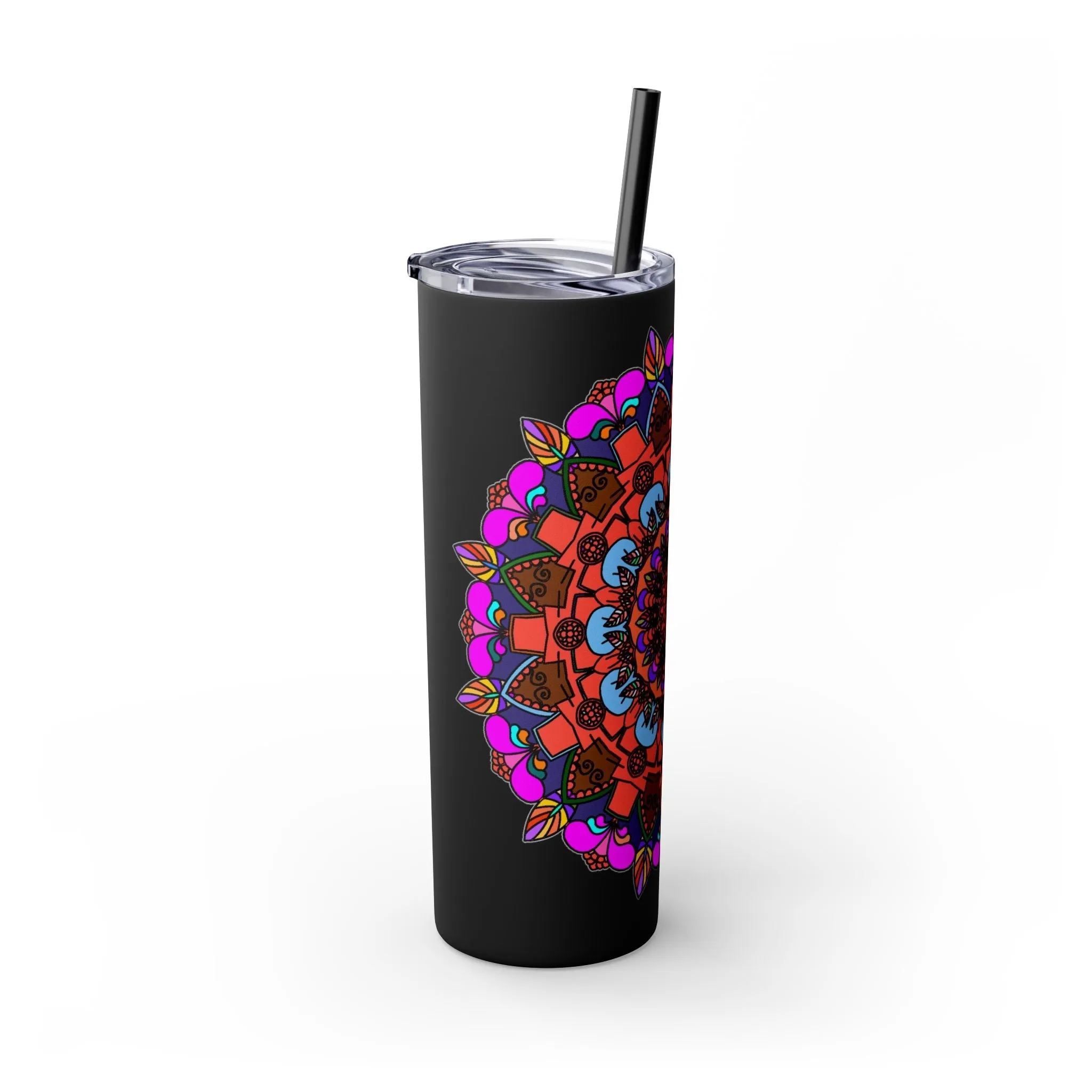 Hand-drawn Colorful Mandala Skinny Tumbler - BPA-Free